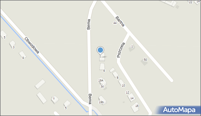 Myszyniec, Bema Józefa, gen., 19c, mapa Myszyniec