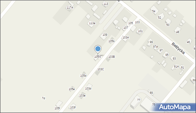 Niedrzwica Duża, Bełżycka, 105/c, mapa Niedrzwica Duża