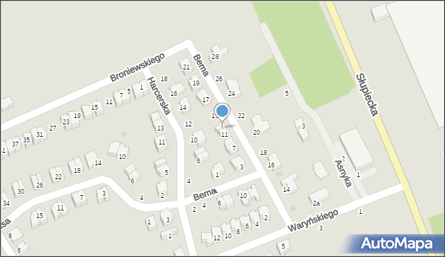 Nowa Ruda, Bema Józefa, gen., 13, mapa Nowa Ruda
