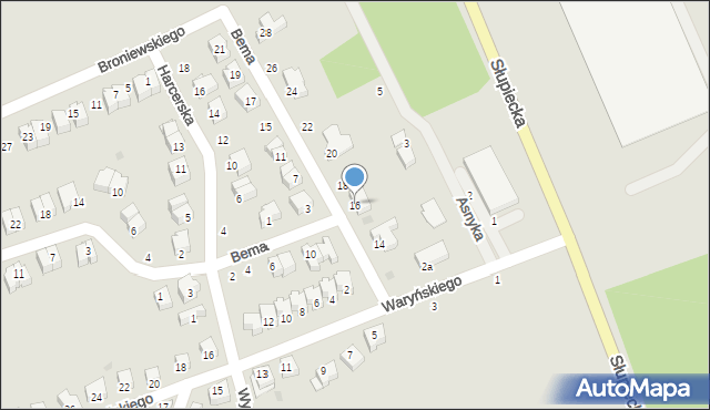 Nowa Ruda, Bema Józefa, gen., 16, mapa Nowa Ruda