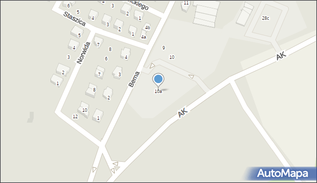Nowogard, Bema Józefa, gen., 10a, mapa Nowogard
