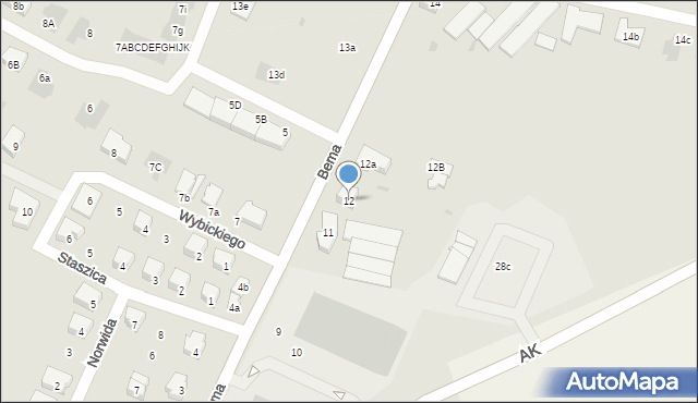 Nowogard, Bema Józefa, gen., 12, mapa Nowogard