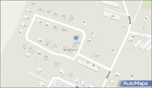 Nowogard, Bema Józefa, gen., 7h, mapa Nowogard