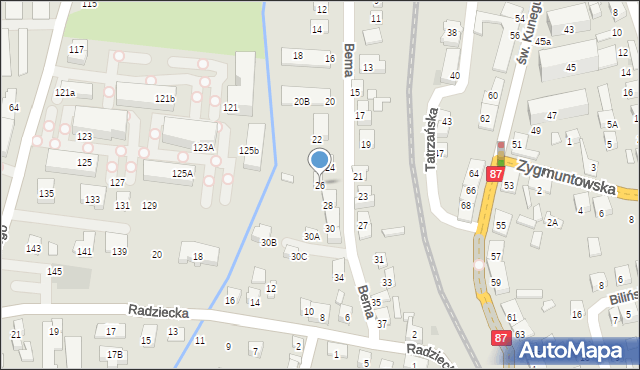 Nowy Sącz, Bema Józefa, gen., 26, mapa Nowego Sącza