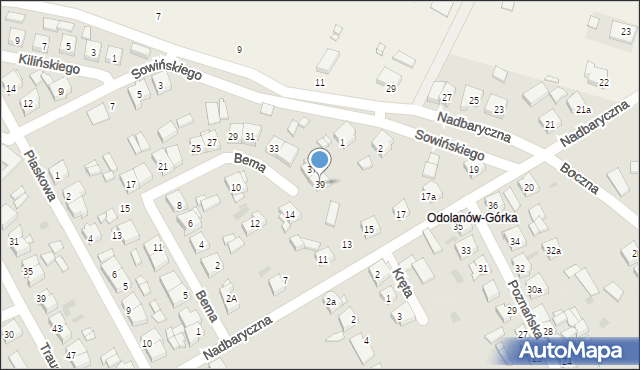 Odolanów, Bema Józefa, gen., 39, mapa Odolanów