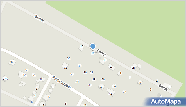 Orzesze, Bema Józefa, gen., 15, mapa Orzesze
