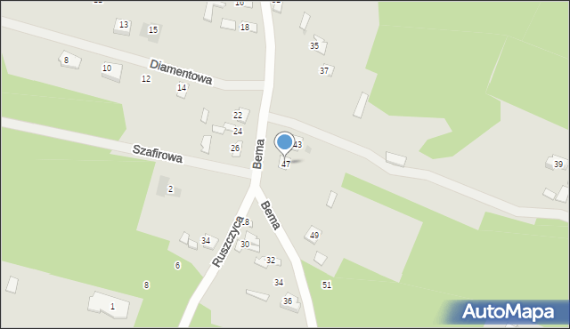 Ostrów Mazowiecka, Bema Józefa, gen., 47, mapa Ostrów Mazowiecka