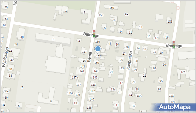 Ostrów Wielkopolski, Bema Józefa, gen., 152, mapa Ostrów Wielkopolski