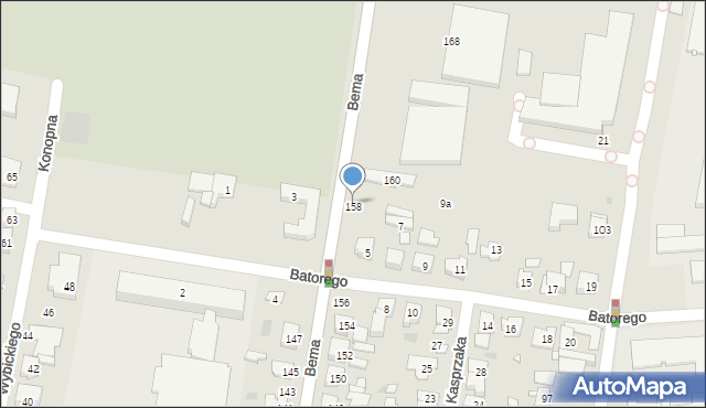 Ostrów Wielkopolski, Bema Józefa, gen., 158, mapa Ostrów Wielkopolski