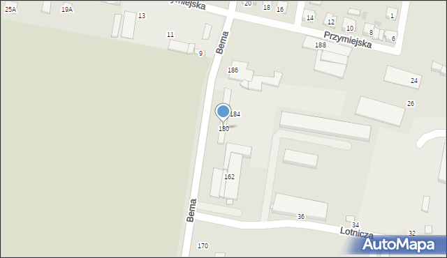 Ostrów Wielkopolski, Bema Józefa, gen., 180, mapa Ostrów Wielkopolski