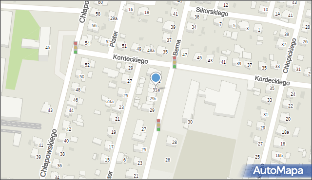 Ostrów Wielkopolski, Bema Józefa, gen., 31a, mapa Ostrów Wielkopolski