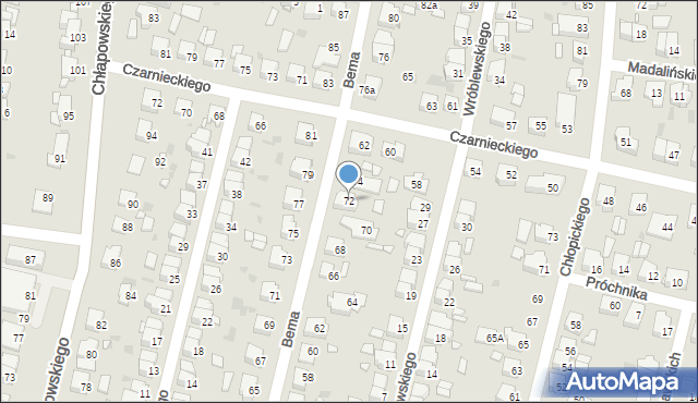 Ostrów Wielkopolski, Bema Józefa, gen., 72, mapa Ostrów Wielkopolski