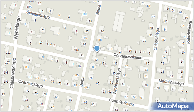 Ostrów Wielkopolski, Bema Józefa, gen., 84, mapa Ostrów Wielkopolski