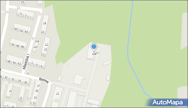 Oświęcim, Bema Józefa, gen., 12a, mapa Oświęcimia