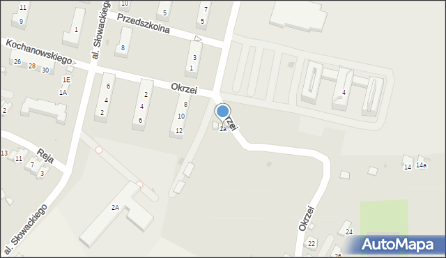 Oświęcim, Bema Józefa, gen., 1a, mapa Oświęcimia