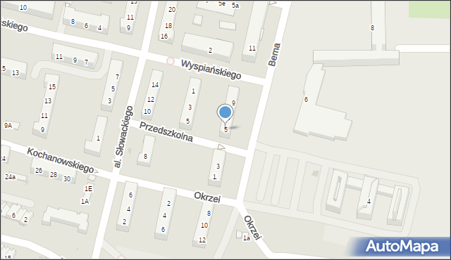 Oświęcim, Bema Józefa, gen., 5, mapa Oświęcimia