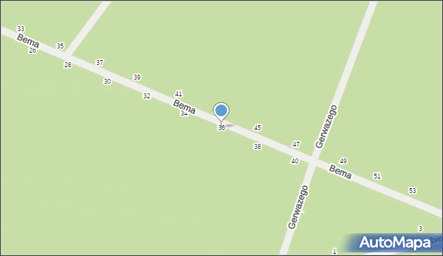 Otwock, Bema Józefa, gen., 36, mapa Otwock