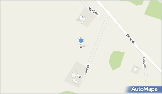 Pacółtowo, Berlinek, 14, mapa Pacółtowo