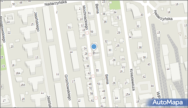 Piaseczno, Bema Józefa, gen., 57, mapa Piaseczno