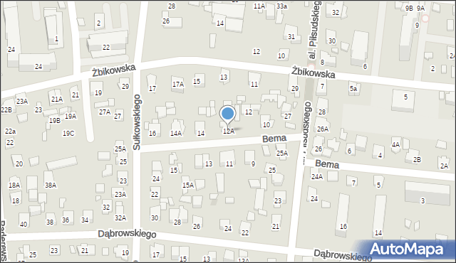 Piastów, Bema Józefa, gen., 12A, mapa Piastów