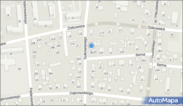 Piastów, Bema Józefa, gen., 16, mapa Piastów