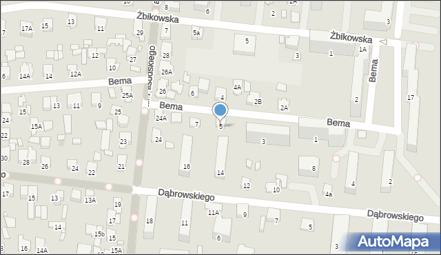 Piastów, Bema Józefa, gen., 5, mapa Piastów