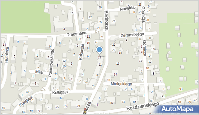 Piekary Śląskie, Bednorza Herberta, bp., 13, mapa Piekary Śląskie