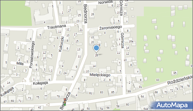 Piekary Śląskie, Bednorza Herberta, bp., 16, mapa Piekary Śląskie