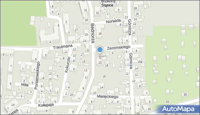 Piekary Śląskie, Bednorza Herberta, bp., 22, mapa Piekary Śląskie