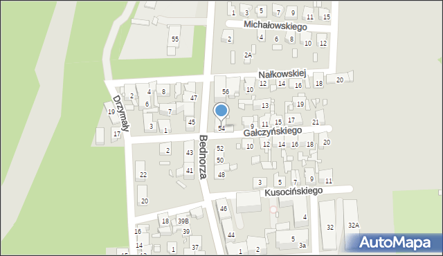 Piekary Śląskie, Bednorza Herberta, bp., 54, mapa Piekary Śląskie