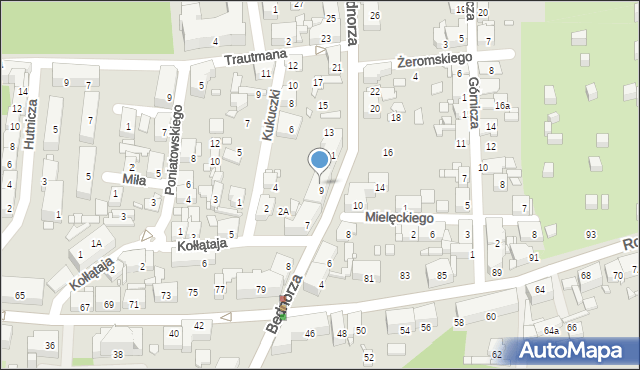 Piekary Śląskie, Bednorza Herberta, bp., 9b, mapa Piekary Śląskie