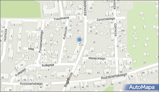 Piekary Śląskie, Bednorza Herberta, bp., 9c, mapa Piekary Śląskie