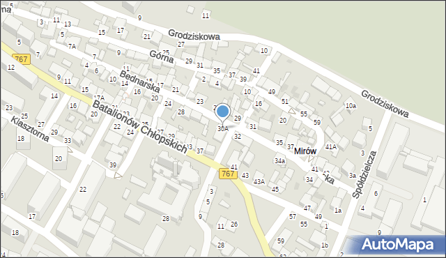 Pińczów, Bednarska, 30A, mapa Pińczów