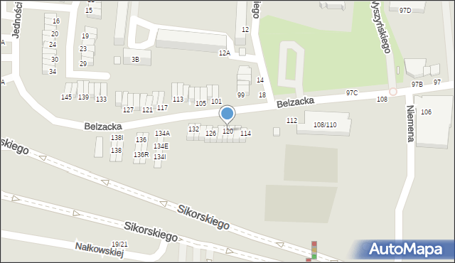 Piotrków Trybunalski, Belzacka, 120, mapa Piotrków Trybunalski