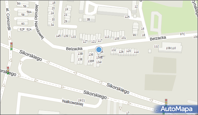 Piotrków Trybunalski, Belzacka, 134E, mapa Piotrków Trybunalski