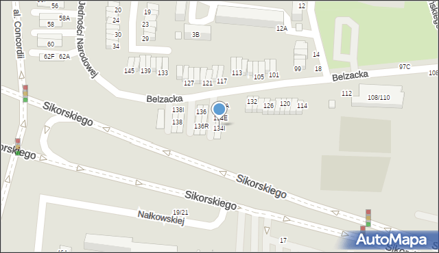 Piotrków Trybunalski, Belzacka, 134H, mapa Piotrków Trybunalski