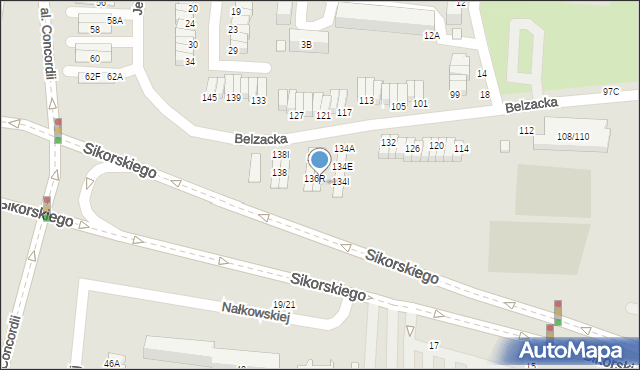 Piotrków Trybunalski, Belzacka, 136I, mapa Piotrków Trybunalski