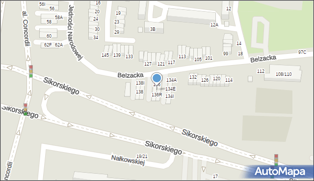 Piotrków Trybunalski, Belzacka, 136O, mapa Piotrków Trybunalski