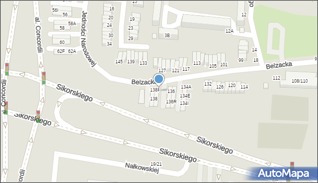 Piotrków Trybunalski, Belzacka, 138A, mapa Piotrków Trybunalski