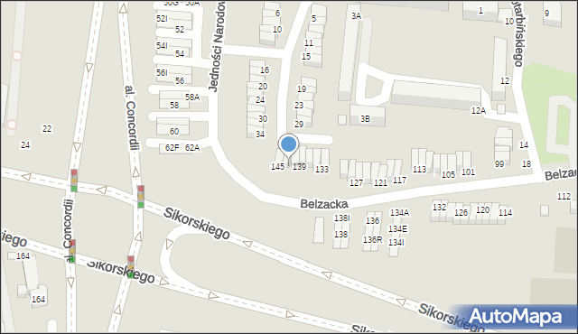 Piotrków Trybunalski, Belzacka, 143, mapa Piotrków Trybunalski