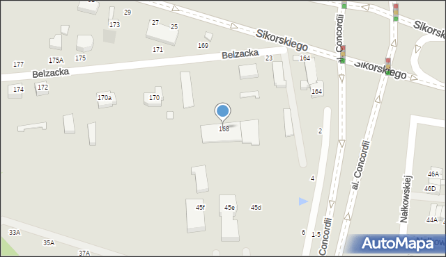 Piotrków Trybunalski, Belzacka, 168, mapa Piotrków Trybunalski
