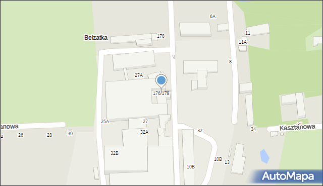 Piotrków Trybunalski, Belzacka, 176/178, mapa Piotrków Trybunalski