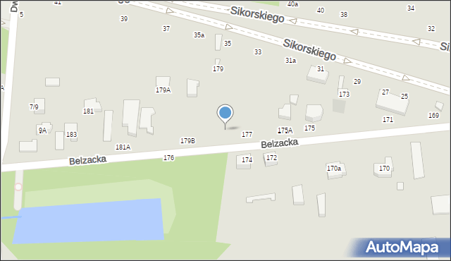 Piotrków Trybunalski, Belzacka, 177a, mapa Piotrków Trybunalski
