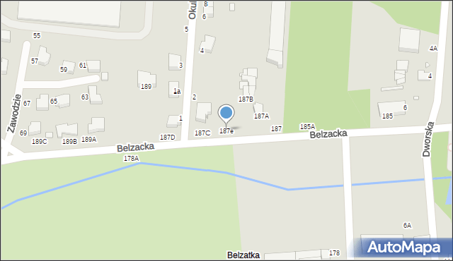 Piotrków Trybunalski, Belzacka, 187e, mapa Piotrków Trybunalski