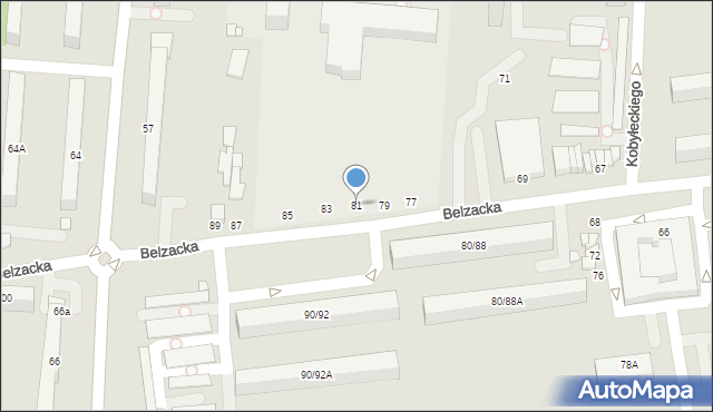 Piotrków Trybunalski, Belzacka, 81, mapa Piotrków Trybunalski