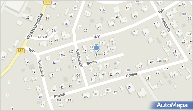 Płońsk, Bema Józefa, gen., 3, mapa Płońsk