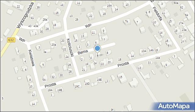 Płońsk, Bema Józefa, gen., 6, mapa Płońsk