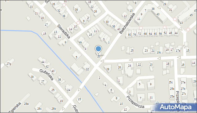 Poznań, Bełchatowska, 20, mapa Poznania