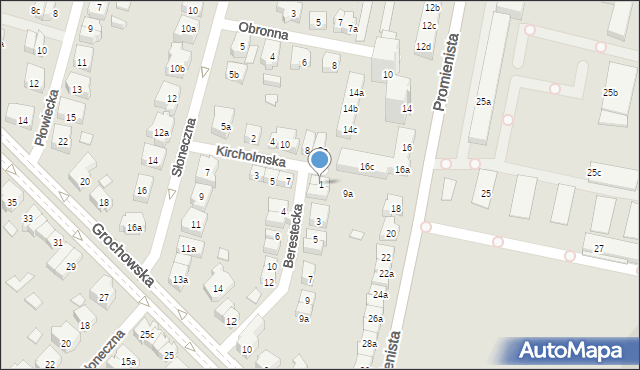 Poznań, Berestecka, 1, mapa Poznania