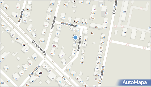 Poznań, Berestecka, 6, mapa Poznania